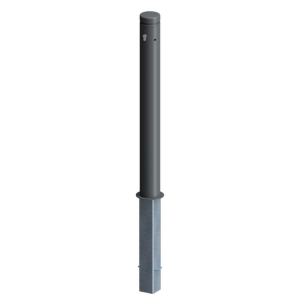Ornamental bollard | steel tube � 102 mm | removable, with profile cylinder lock, three keys incl.acc. with DIN 3223, self-engaging lockwith hot-dip galvanized ground socket part-no. 470.10
